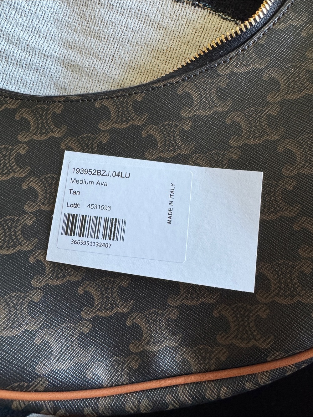 Celine Ava bag in Triomphe canvas and calfskin tan leather - Picture 4 of 5